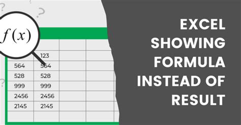 excel formula showing instead of result|excel show result not formula.